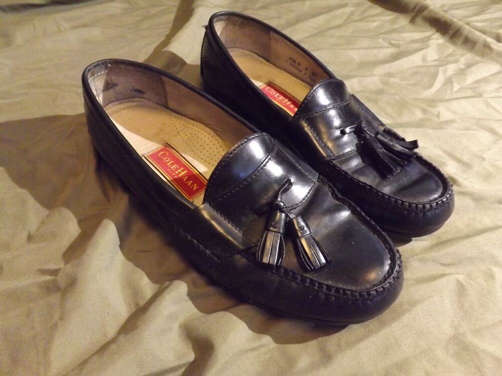 Cole Haan Men's Black Pinch City Tassel Loafers Size 10.5D
